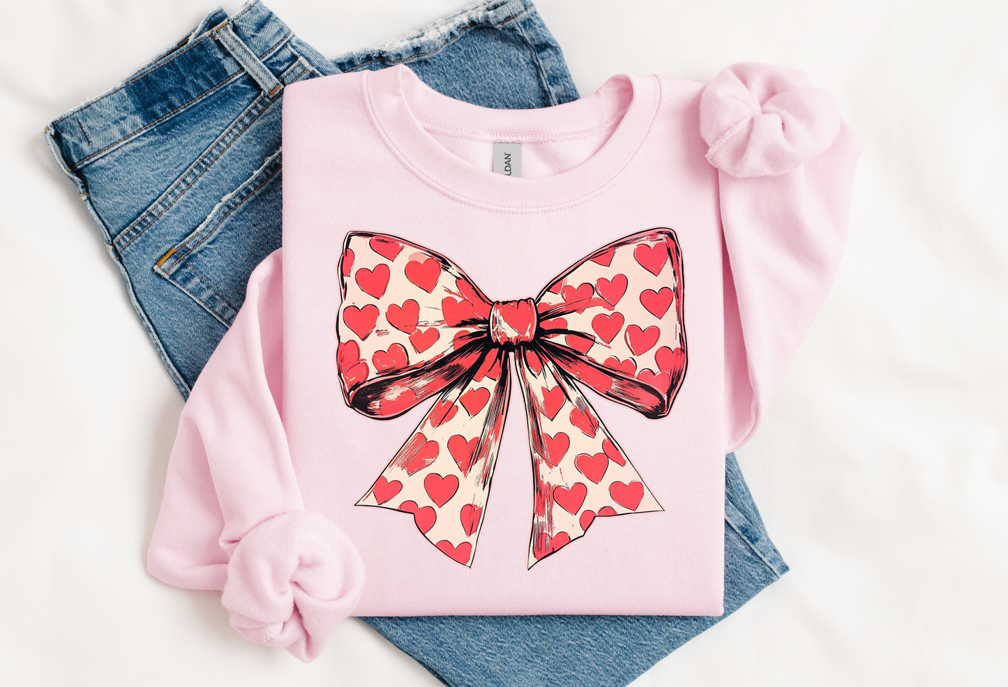 Valentines Big Coquette Bow Sweatshirt, Coquette Girls Sweatshirt, Girly gift, Gift for her, Perfect gift, Grafic Tee, Big Bow