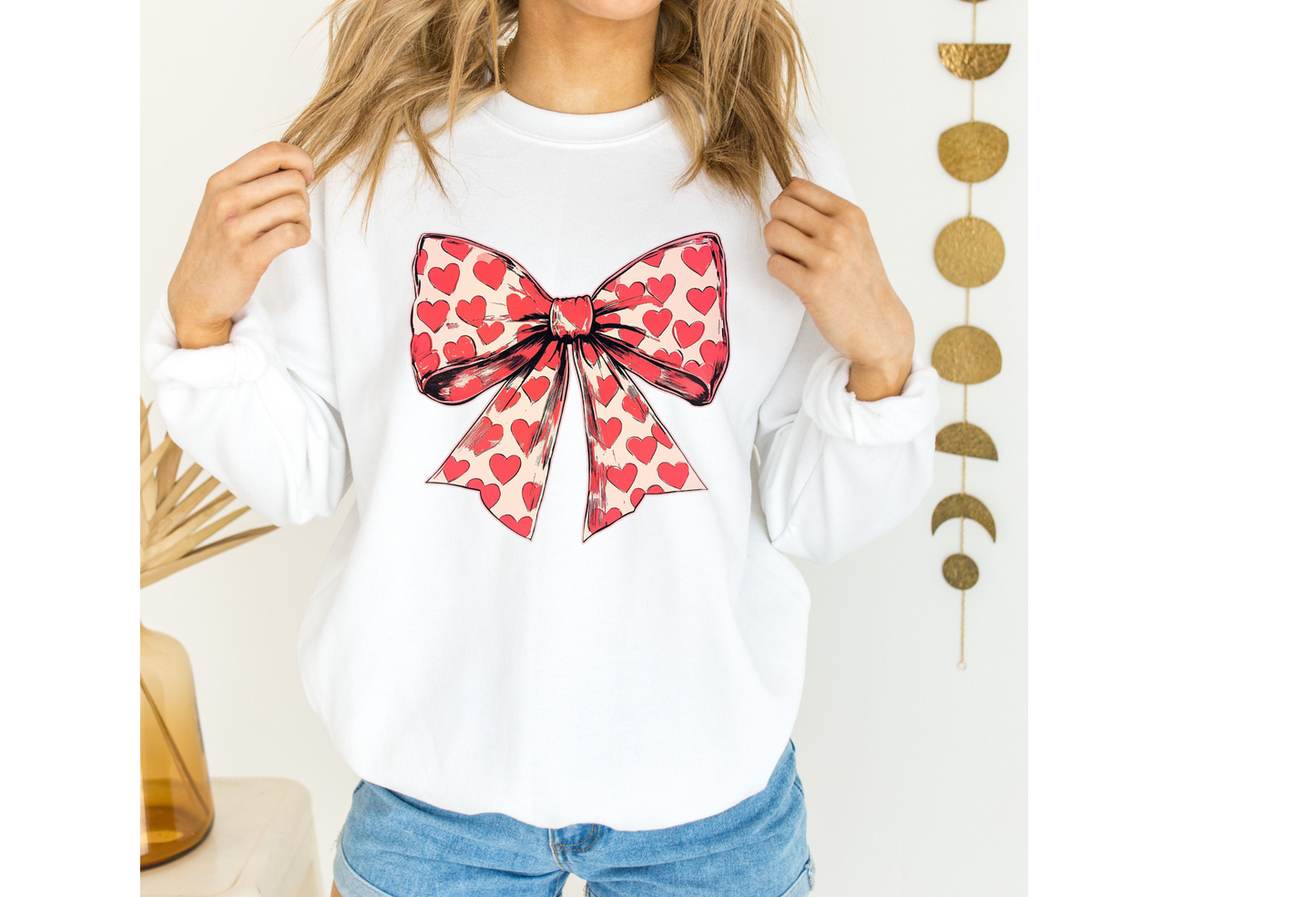 Valentines Big Coquette Bow Sweatshirt, Coquette Girls Sweatshirt, Girly gift, Gift for her, Perfect gift, Grafic Tee, Big Bow